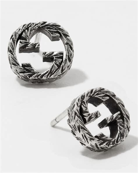 womens silver gucci earrings|interlocking Gucci earrings.